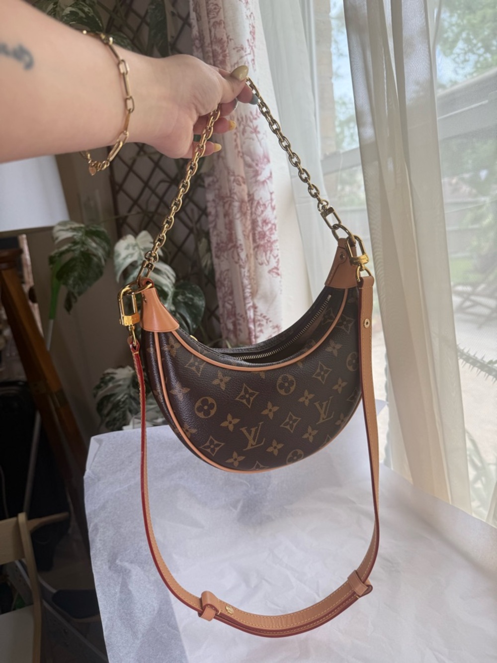 Louis Vuitton Crescent Monogram Shoulder Bag in Brown